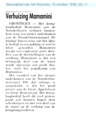 krantenbericht Mamamini